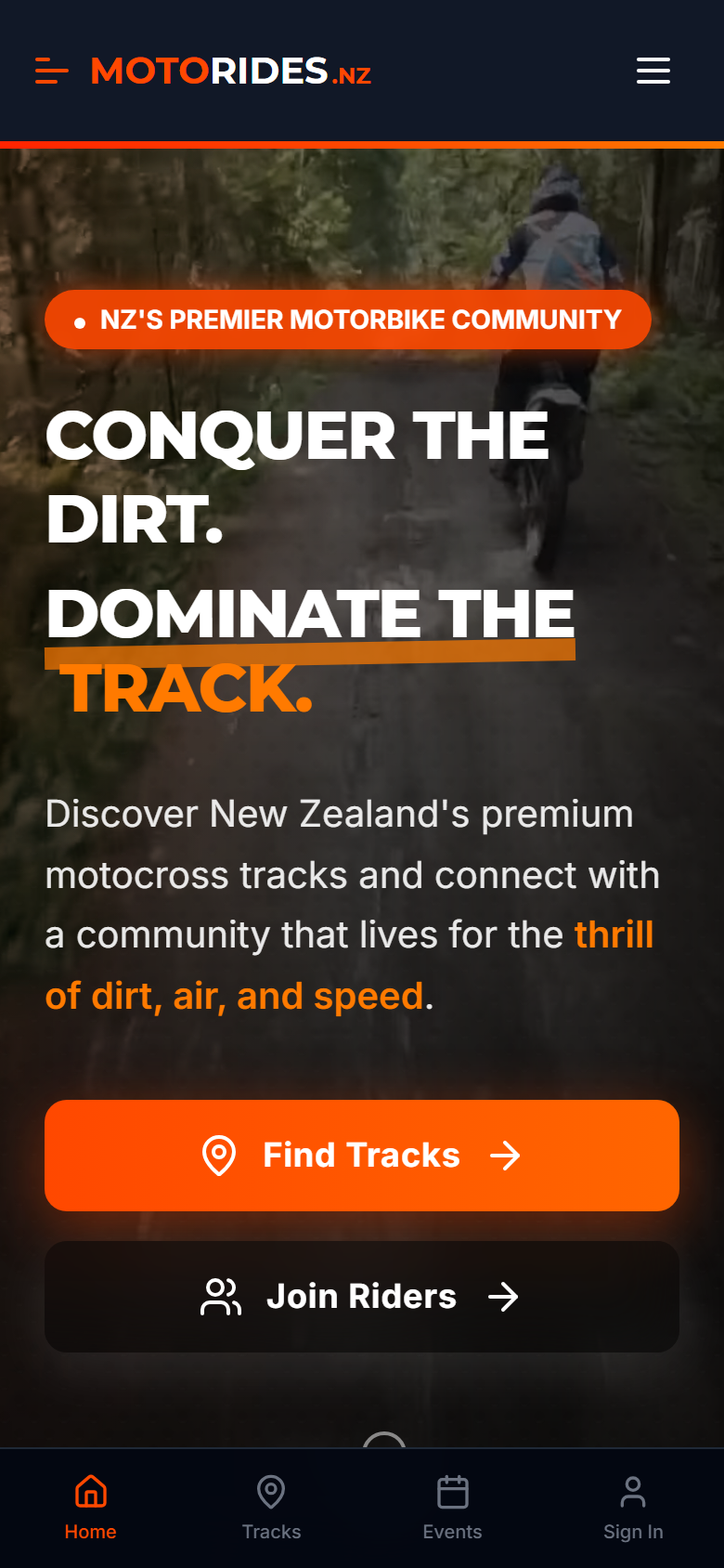 Mobile-first design — riders are on their phones in the paddock